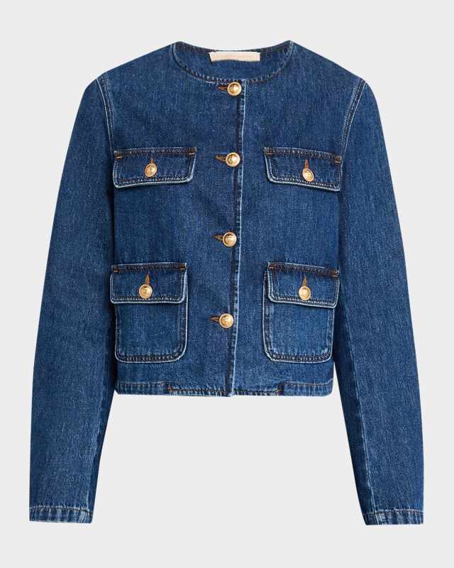 Button-Down Cotton Denim Jacket